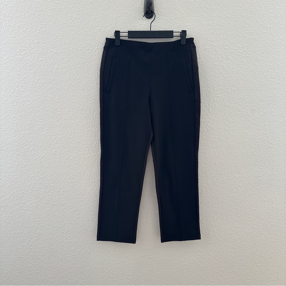 Athleta Black Brooklyn Ankle Pants Mid Rise Pull On Commuter Trousers 10 - Picture 3 of 9